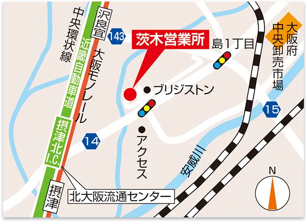 茨木営業所の地図