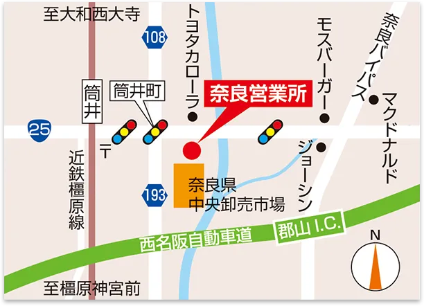 奈良営業所の地図